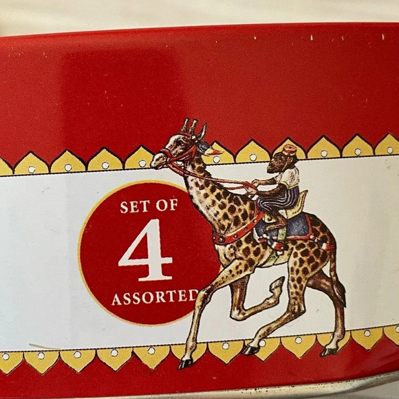 Restoration Hardware 10” Retro Metal Circus Theme Plates With Container and Lid - Picture 3 of 11